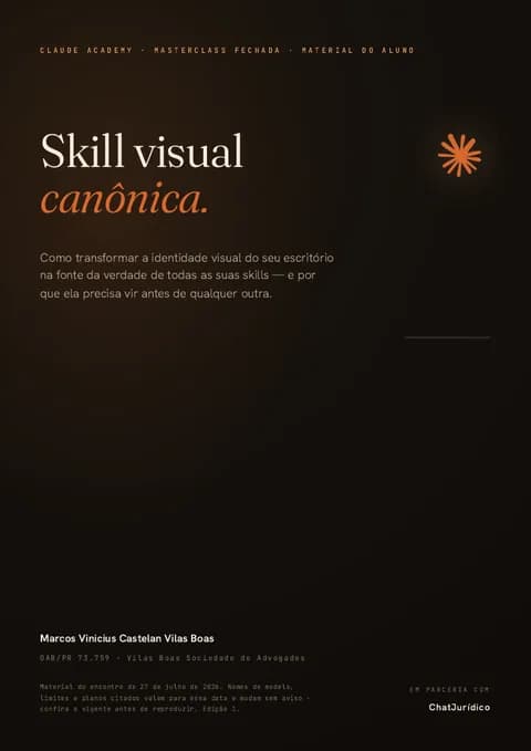 Capa da apostila 05: Skill visual canônica