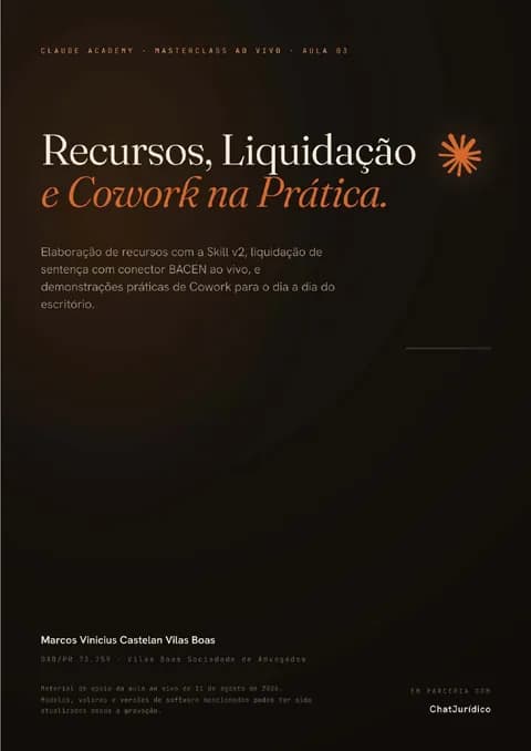 Capa da apostila 08: Recursos, Liquidação e Cowork